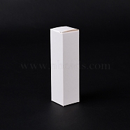 Cardboard Paper Gift Box, for Cookies, Goodies, Gift Storage, Rectangle, White, 2.6x2.6x9.1cm(CON-C019-02A)