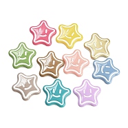 Opaque Resin Cabochons, Star with Smiling Face, Mixed Color, 23x23x3.5mm(X-RESI-D003-06)