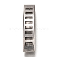 304 Stainless Steel Slide Charms, Hollow Curved Tube, Stainless Steel Color, 1-5/8x3/8x1/8 inch(40.5x8.5x4.5mm), Hole: 8x3.5mm(STAS-Z025-10P)