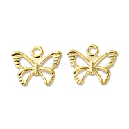 Brass Charms, Cadmium Free & Lead Free, Butterfly Charms, Real 24K Gold Plated, 6.5x8x0.5mm, Hole: 1mm(KK-F880-12G-01)