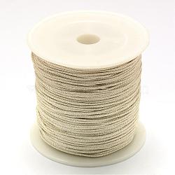 Nylon Thread, with Metallic Cords, Silver, 0.6mm, about 142.16 yards(130m)/roll(NWIR-R030-0.6mm-1)