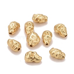 Brass Beads, Twist Nuggets, Cadmium Free & Nickel Free & Lead Free, Long-Lasting Plated, Real 18K Gold Plated, 8.5~9x5.5~7x5mm, Hole: 1mm(KK-M229-81G)