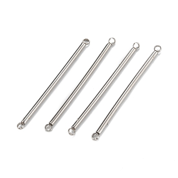 304 Stainless Steel Link Connectors, Column, Stainless Steel Color, 45.5x3x2mm, Hole: 2mm
