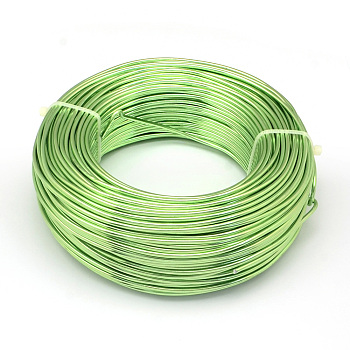Round Aluminum Wire, Flexible Craft Wire, for Beading Jewelry Doll Craft Making, Lawn Green, 12 Gauge, 2.0mm, 55m/500g(180.4 Feet/500g)