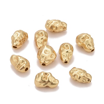 Brass Beads, Twist Nuggets, Cadmium Free & Nickel Free & Lead Free, Long-Lasting Plated, Real 18K Gold Plated, 8.5~9x5.5~7x5mm, Hole: 1mm
