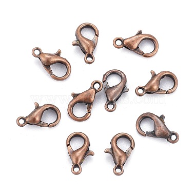 Red Copper Tone Zinc Alloy Lobster Claw Clasps(X-E103-NFR)-2