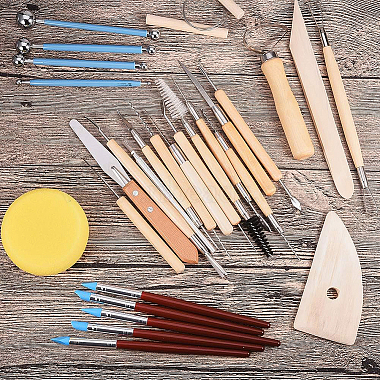 Wooden Handle Pottery Tools Sets(TOOL-BC0008-11)-2