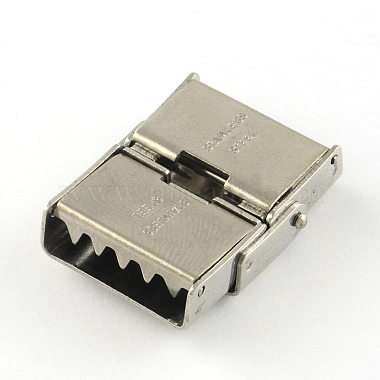 Smooth Surface 201 Stainless Steel Watch Band Clasps(STAS-R063-81)-3