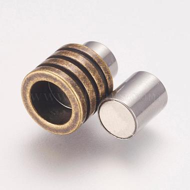 304 Stainless Steel Magnetic Clasps with Glue-in Ends(STAS-F124-01AB)-3