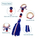 Crafans 4Pcs 2 Style Independence Day Theme Wooden Ring & Woolen Yarn Tassels Pendant Decorations(HJEW-CF0001-20)-4