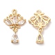 Brass with Glass Rhinestone Pendants(KK-B074-09G)-1