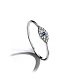 Rhodium Plated 925 Sterling Silver Horse Eye Finger Rings with Blue Cubic Zirconia(RJEW-F150-55B-P)-2