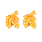 Opaque Resin Decoden Cabochons, Fringe, Gold, 29x20x7mm(RESI-N051-08)
