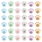 30Pcs 6 Colors Opaque Acrylic Beads, Cat Paw, Mixed Color, 11x12x9.7mm, Hole: 1.6mm, 5pcs/color(FIND-YW0008-06)