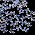 Transparent Resin Cabochons, with Glitter Powder, Bowknot, Mixed Color, 10x10x2.5~3mm(CRES-N030-006-B)