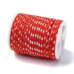 4-Ply Polycotton Cord with Metallic Thread, Handmade Macrame Cotton Rope, for String Wall Hangings Plant Hanger, Red, 1.5mm, about 4.3 yards(4m)/roll(OCOR-Z003-D118)