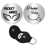 Souvenir Musical Instrument Keychain Making Kit, Including PU Leather Guitar Picks Holder Case, 304 Stainless Steel Commemorative Coins, Angel & Fairy Pattern, 3Pcs/style(DIY-CN0002-18A)