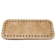 PU Leather Bag Bottoms, Purse Knitting Accessories, Rectangle, Camel, 18.2x8x0.35cm, Hole: 5mm(FIND-WH0061-34)