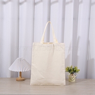Canvas Bags with Handles, Rectangle Tote Bags, Bisque, 40x34cm(PW-WG67342-03)