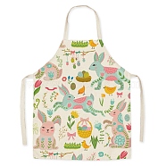Easter Theme Flax Sleeveless Apron, with Double Shoulder Belt, Colorful, 700x600mm(PW-WG92721-02)