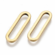 201 Stainless Steel Linking Rings, Laser Cut, Oval, Golden, 20x6x1.5mm, Inner Diameter: 17x3mm(STAS-S080-001G)