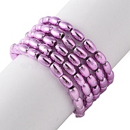 Electroplate Beads Strands, Oval, Orchid, 4.5x3mm, Hole: 0.8mm, about 94~99pcs/strand, 16.93~18.11''(43~46cm)(EGLA-H104-02I)