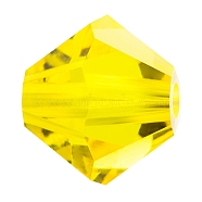 Preciosa&reg Crystal Beads, Czech Crystal, Bicone(451 69 302 Rondelle), 80310 Citrine, 6mm, Hole: 1mm(X-PRC-BA6-80310)