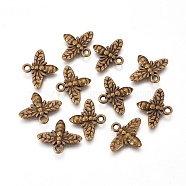 Tibetan Style Alloy Pendants, Lead Free and Cadmium Free, Bees, Antique Bronze Color, 14x16x2mm, Hole: 2mm(X-TIBEP-A100604-AB-LF)
