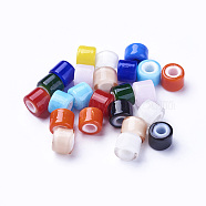 Handmade Lampwork Beads, Column, Mixed Color, 7.5~8x6~6.5mm, Hole: 3mm(LAMP-L075-093G)