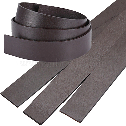 3Pcs Flat Leather Jewelry Cord, Jewelry DIY Making Material, Coconut Brown, 25x2mm, about 80cm/pc(WL-GF0001-16A-01)