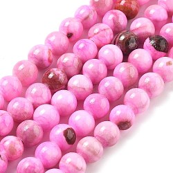 Natural Persian Jade Beads Strands, Round, Dyed, Pearl Pink, 8.5mm, Hole: 1mm, about 46pcs/strand, 15.75''(40cm)(G-A255-A02-02G)