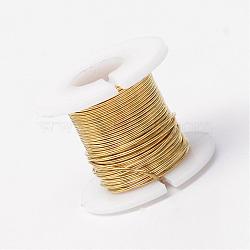 Round Copper Jewelry Wire, Gold, 26 Gauge, 0.4mm, about 9 Feet(3 yards)/roll, 12 rolls/box(CWIR-R002-0.4mm-09)