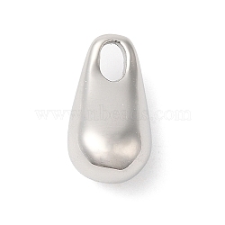 Non-Tarnish 304 Stainless Steel Pendants, Teardrop Charm, Stainless Steel Color, 14.5x8x7mm, Hole: 3x2mm(STAS-Q244-07P)