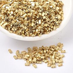 MIYUKI Half TILA Beads, Japanese Seed Beads, 2 Hole, (HTL191) 24k Gold Plated, 5x2.3x1.9mm, Hole: 0.8mm, about 2500pcs/100g(SEED-J020-HTL191)