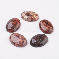 Natural Brecciated Jasper Flat Back Cabochons, Oval, 18x13mm(X-G-G741-13x18mm-02)