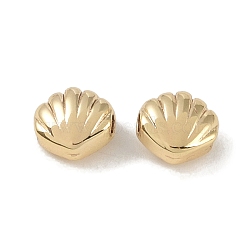 Rack Plating Brass Pendants, Shell Shape, Real 18K Gold Plated, 6.5x7x4mm, Hole: 1.5mm(KK-S367-07)