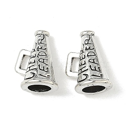 Cheerleader Megaphone Tibetan Style Alloy Pendants, Trumpet Loudspeaker Charm, Antique Silver, 15x11x9mm, Hole: 2x3.5mm(TIBEP-NH0001-01A-AS)