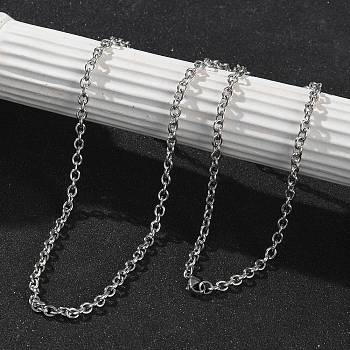 304 Stainless Steel Cable Chain Necklaces for Women Men, Stainless Steel Color, 27.56 inch(70cm)