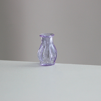 Transparent Miniature Glass Vase Bottles, Micro Landscape Garden Dollhouse Accessories, Photography Props Decorations, Medium Purple, 14.5x22mm