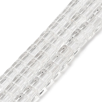 Natural Quartz Crystal Beads Strands, Cube, Rock Crystal, Grade A, 4x4x4mm, Hole: 0.6mm, about 93pcs/strand, 15.43''(39.2cm)