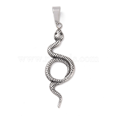 Antique Silver Snake 304 Stainless Steel Big Pendants