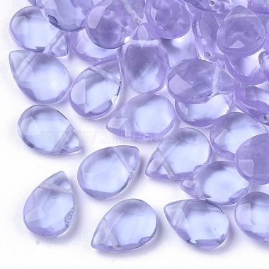 Lilac Teardrop Glass Charms