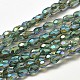 Faceted Teardrop Full Rainbow Plated Glass Bead Strands(EGLA-J132-FR09)-1