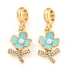 Rack Plating Alloy Enamel Flower European Dangle Charms(FIND-B034-15G-02)-1