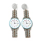 Sparkling Acrylic Watch Dangle Stud Earrings with 304 Stainless Steel Pins(EJEW-C063-01F)-1