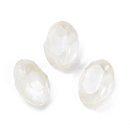 Glass Rhinestone Cabochons, Point Back & Back Plated, Faceted, Oval, Crystal, 14x10x5.5mm(RGLA-M016-D02-002DE)