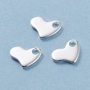 201 Stainless Steel Stamping Blank Tag Pendants, Heart, Silver, 9x11x1mm(STAS-G029-2S)