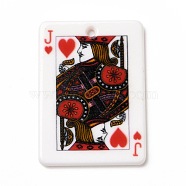 Printed Acrylic Pendants, Rectangle with Playing Cards Pattern, Jack of Hearts, Colorful, 36x25.5x2mm, Hole: 1.8mm(OACR-D008-07C)