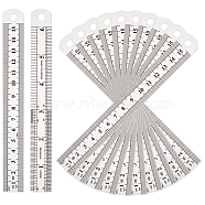 20Pcs Stainless Steel Ruler, 15cm Metric Rule Precision Double Sided Measuring Tool School & Educational Supplies, Stainless Steel Color, 174x19x0.5mm(TOOL-UN0001-35)