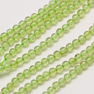 Natural Peridot Beads Strands, Round, 2mm, Hole: 0.8mm, about 184pcs/strand, 15.3 inch(G-A130-2mm-M07)